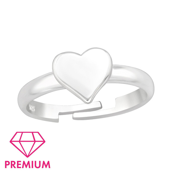 Herz Kinder Premium Ring 925 Silber - Gre 4