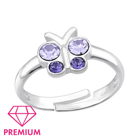 Schmetterling Kinder Premium Ring 925 Silber - Gr��e 2,5