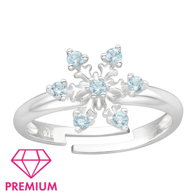 Schneeflocke Kinder Premium Ring 925 Silber - Gr��e 2,5