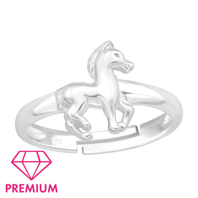 Pferde Kinder Premium Ring 925 Silber - Gr��e 4