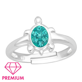 Schildkrte Kinder Premium Ring 925 Silber - Gre 2,5