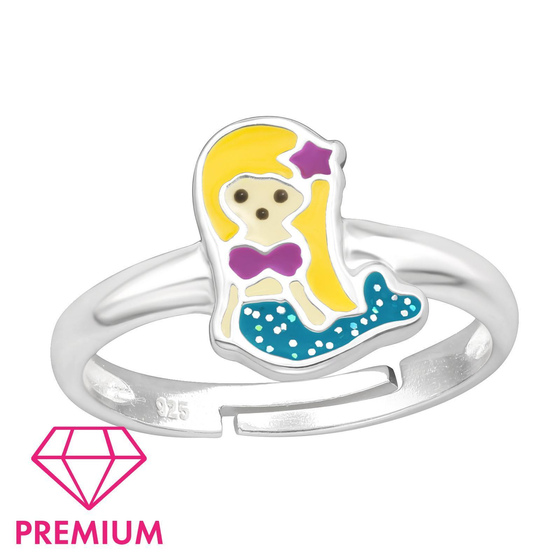 Meerjungfrau Kinder Premium Ring 925 Silber - Gre 4
