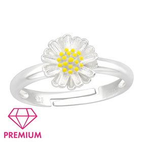 Blume Kinder Premium Ring 925 Silber - Gre 2,5