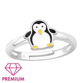 Pinguin Kinder Premium Ring 925 Silber - Gre 4
