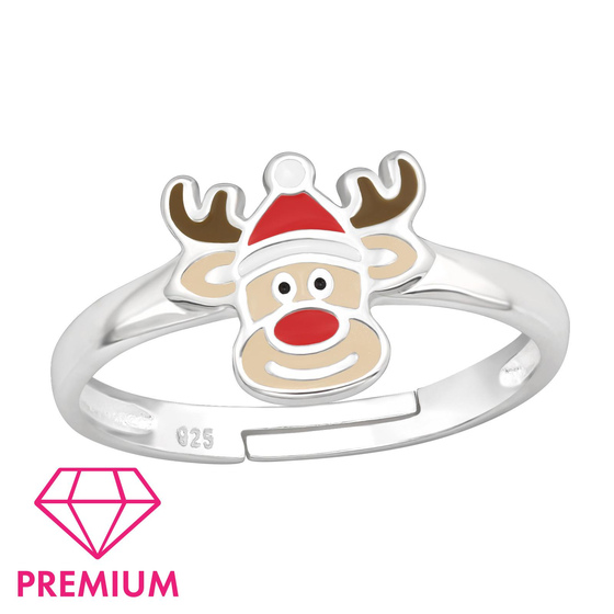 Rentier Kinder Premium Ring 925 Silber - Gr��e 2,5