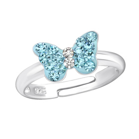 Schmetterling Kinder Ring 925 Silber - Gr��e 2,5