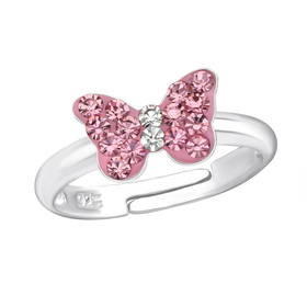 Schmetterling Kinder Ring 925 Silber - Gre 4