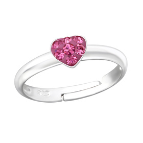 Herz Kinder Ring 925 Silber - Gre 4