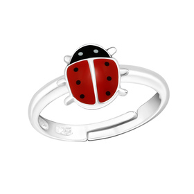 Marienk�fer Kinder Ring 925 Silber - Gr��e 4