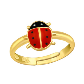 Marienk�fer Kinder Ring 925 Silber - Gr��e 2,5