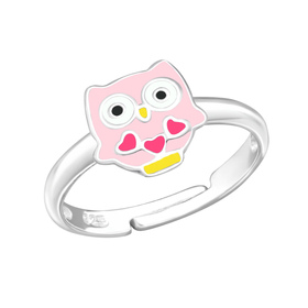 Eulen Kinder Ring 925 Silber - Gr��e 2,5