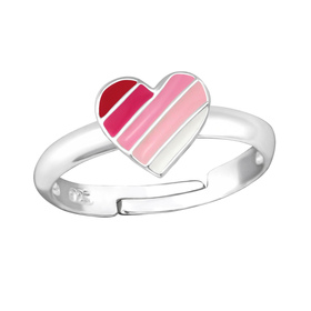 Herz Kinder Ring 925 Silber - Gre 4