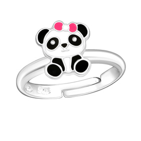 Panda Kinder Ring 925 Silber - Gre 2,5
