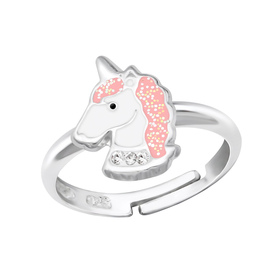 Einhorn Kinder Ring 925 Silber - Gre 2,5