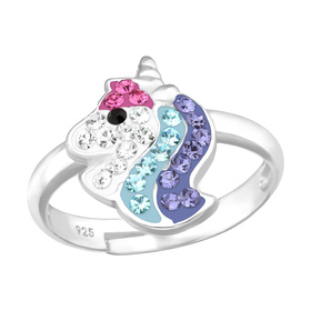 Einhorn Kinder Ring 925 Silber - Gr��e 2,5