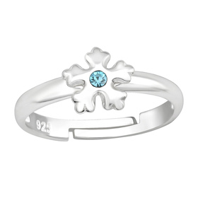 Schneeflocke Kinder Ring 925 Silber - Gr��e 4