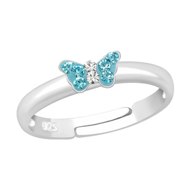 Schmetterling Kinder Ring 925 Silber - Gr��e 2,5