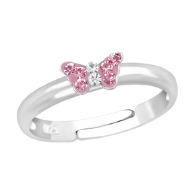 Schmetterling Kinder Ring 925 Silber - Gr��e 2,5