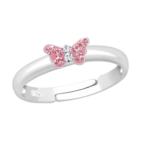 Schmetterling Kinder Ring 925 Silber - Gre 4