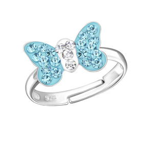 Schmetterling Kinder Ring 925 Silber - Gr��e 2,5