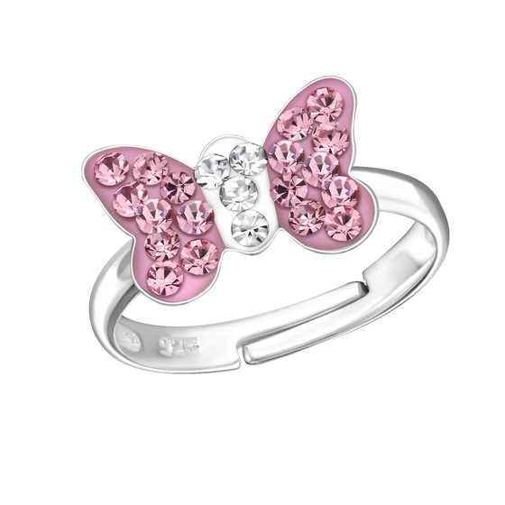 Schmetterling Kinder Ring 925 Silber - Gre 2,5