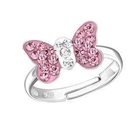 Schmetterling Kinder Ring 925 Silber - Gr��e 2,5