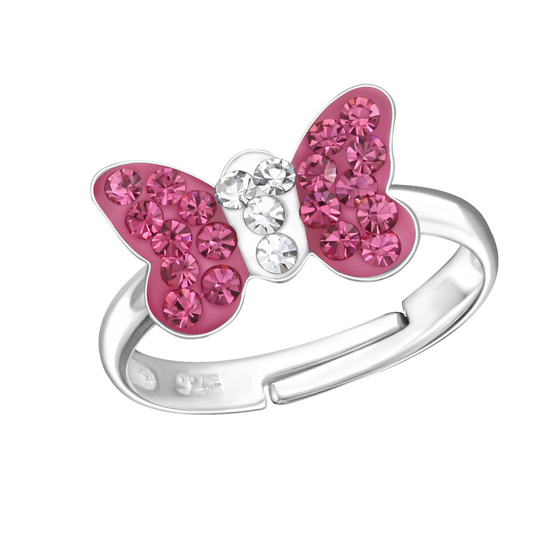 Schmetterling Kinder Ring 925 Silber - Gre 2,5