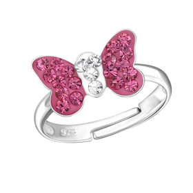 Schmetterling Kinder Ring 925 Silber - Gr��e 2,5