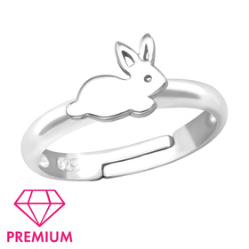Kaninchen Kinder Ring 925 Silber - Gr��e 2,5