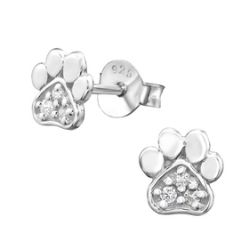 Auf dem Bild zu sehen sind Kinder Ohrringe Pfote...