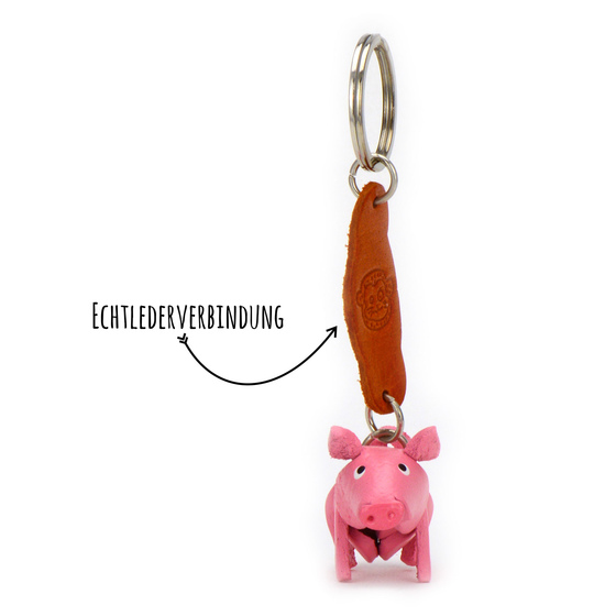 Schwein Schlsselanhnger aus Leder