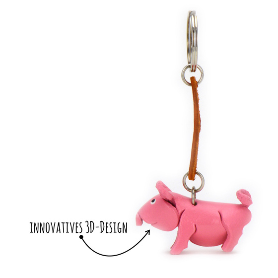 Schwein Schlsselanhnger aus Leder