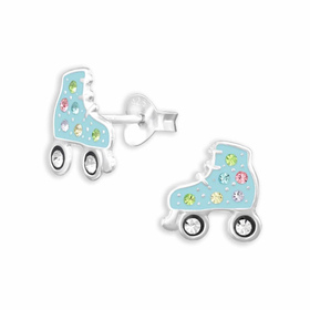Kinderohrstecker Rollschuhe aus 925 Sterling Silber mit...