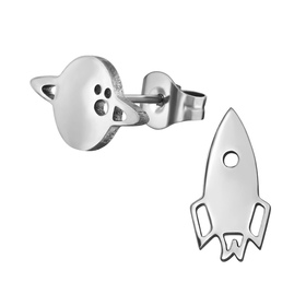Rakete und Saturn Kinder Ohrringe Chirurgenstahl