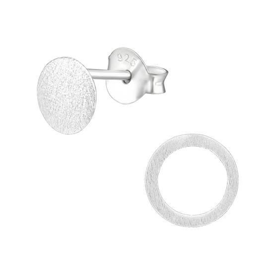 Auf dem Bild zu sehen sind Kinder Ohrringe Runde Ohrstecker aus 925 Sterling Silver echt Silber