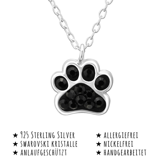 Pfoten Halskette aus 925 Silber