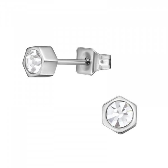 Hexagon Kinder Ohrringe Chirurgenstahl