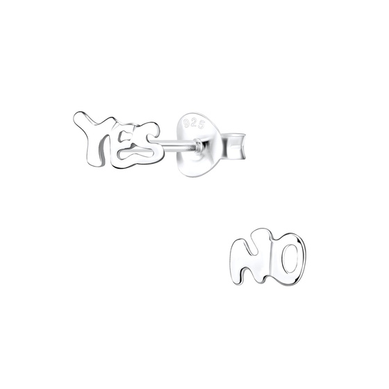 Yes No Ohrringe 925 Silber