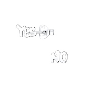 Yes No Ohrringe 925 Silber