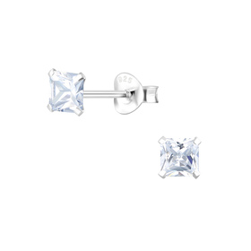 4mm Zirkonia Ohrringe 925 Silber