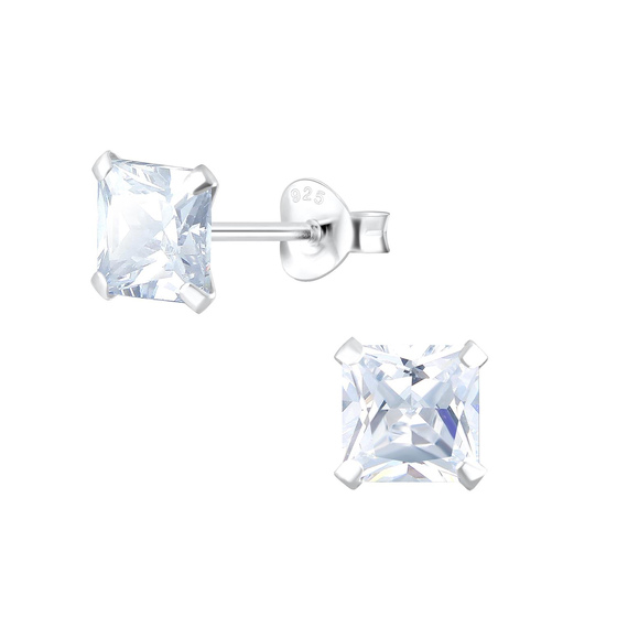 6mm Zirkonia Ohrringe 925 Silber