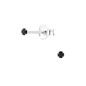 2mm Zirkonia Ohrringe 925 Silber