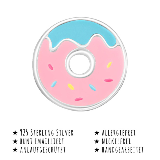 Das Bild mit Beschreibung zeigt Kinder Ohrringe Donut Ohrstecker aus 925 Sterling Silver echt Silber