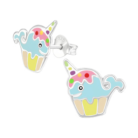 Auf dem Bild zu sehen sind Kinder Ohrringe Einhorn Wal...