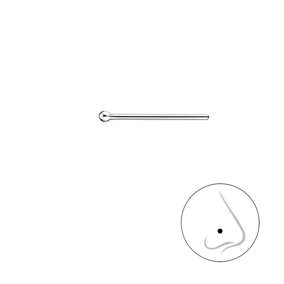 1mm Kugel Nasenstecker 925 Silber