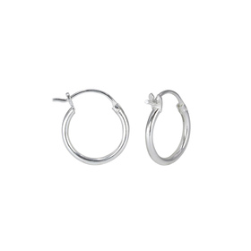 14mm French Lock Creolen 925 Silber