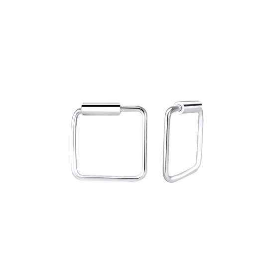 8mm Quadratische Creolen 925 Silber