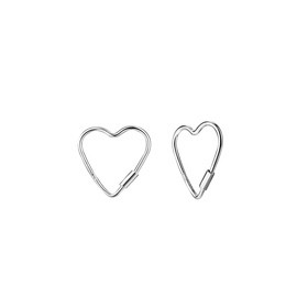 10mm Herz Creolen 925 Silber