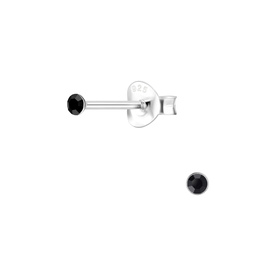 2mm Kristall Ohrringe 925 Silber