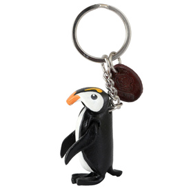 Auf dem Bild zu sehen ist ein Pinguin aus Leder als...